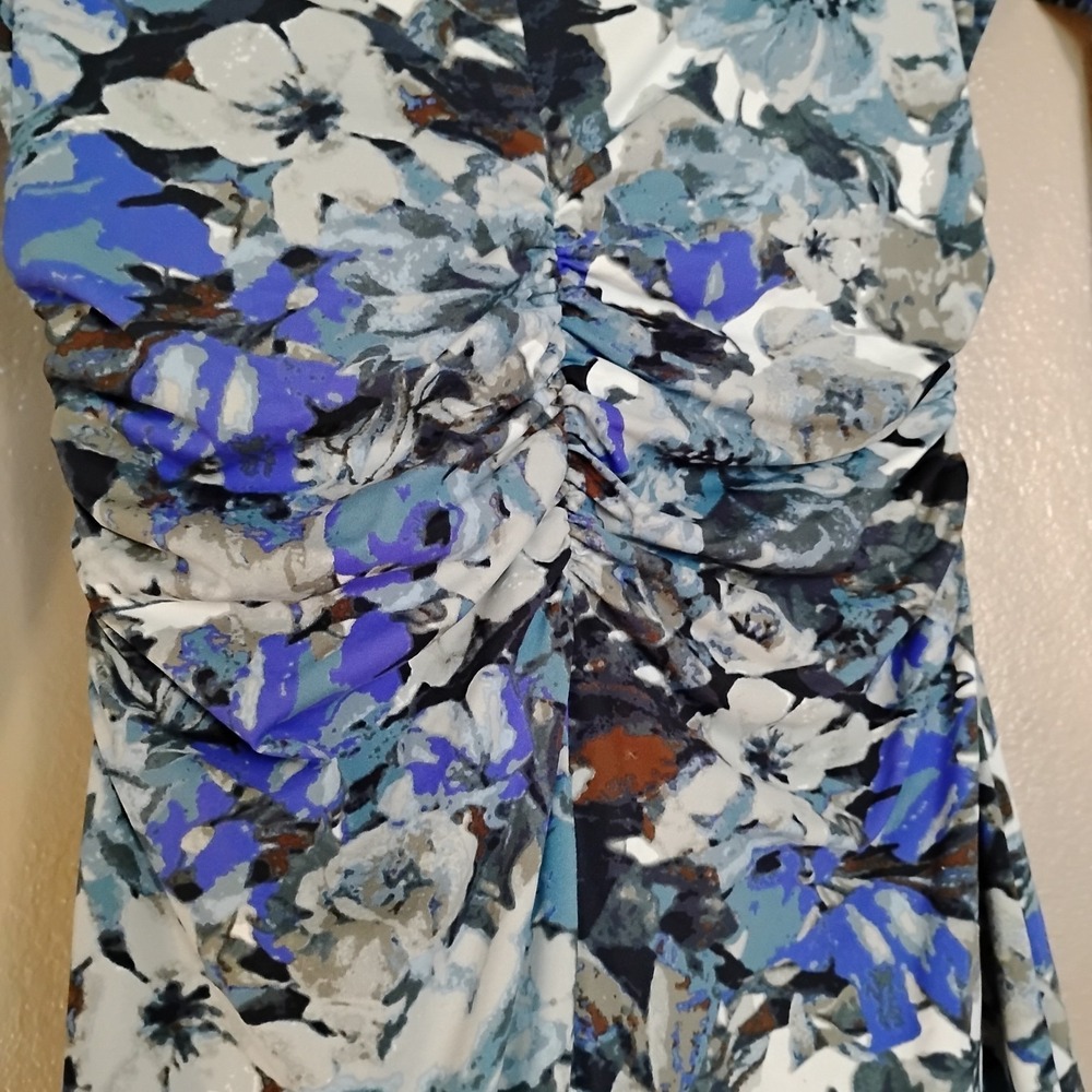 Reiss Dress Medium Zizzi Colorful Floral Runch Bodycon Stretch Capsule Designer - Picture 15 of 16